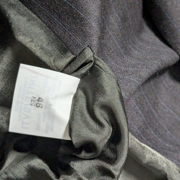 OSCAR DE LA RENTA Luxury Men's Suit Brown and Blue Stripped Size  46 Regular - Picture 13 of 17